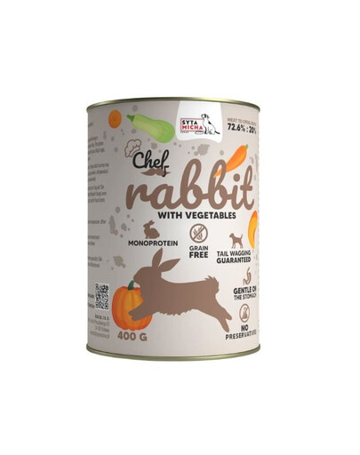 SYTA MICHA Chef Monoprotein Králik s zeleninou 400 g mokrá strava pre psov