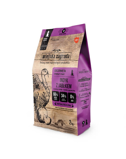 WIEJSKA ZAGRODA Indyk s jablkom krmivo pre šteniatka chrumky M 2 kg