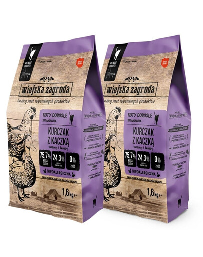 WIEJSKA ZAGRODA Kuracie mäso s kačicou 2x1,6 kg