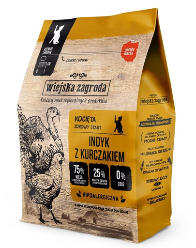 WIEJSKA ZAGRODA Morčacie s kuracím mäsom pre mačiatka 400 g