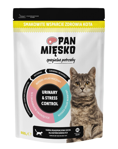 PAN MIĘSKO Špeciálne potreby Urinary & Stress Control pre mačky 800 g