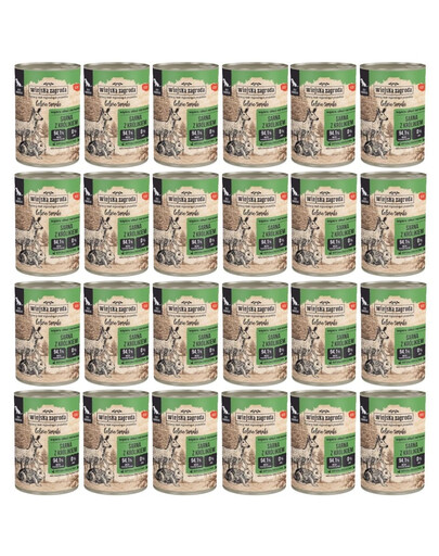 WIEJSKA ZAGRODA Mokré krmivo Forest Flavors Roe Deer s králikom 24x400 g pre dospelých psov