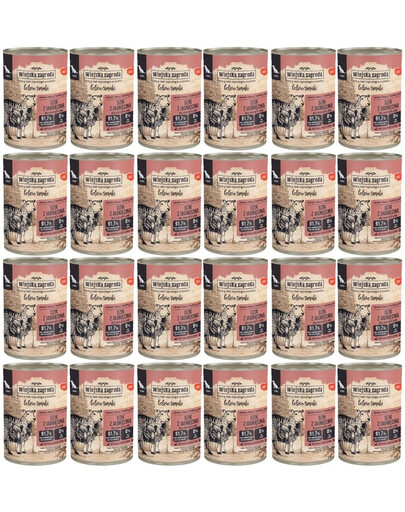 WIEJSKA ZAGRODA Mokré krmivo Forest Flavors Wild Bowl with Lamb pre starších psov 24x400 g