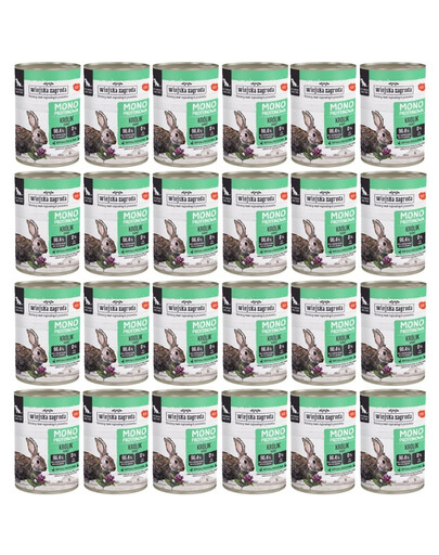 WIEJSKA ZAGRODA Mokré krmivo pre psov Rural Farm Monoprotein Rabbit 24x400 g