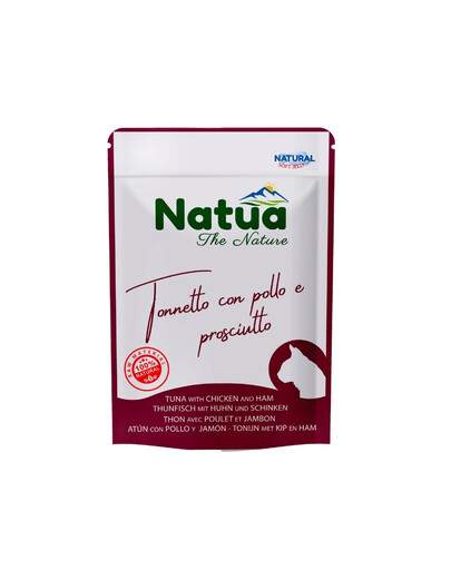 NATUA Natural  70 g Tuniak a kurča so šunkou v želé pre mačky