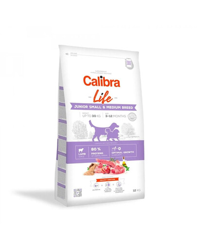 CALIBRA Dog Life Junior Small Medium Breed Lamb 2,5 kg s jahňacím mäsom pre mladých psov malých a stredných plemien
