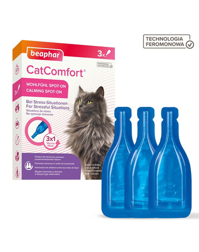 CatComfort Calming Spot-On 3x0,55 ml z zawartością feromonów dla kotów