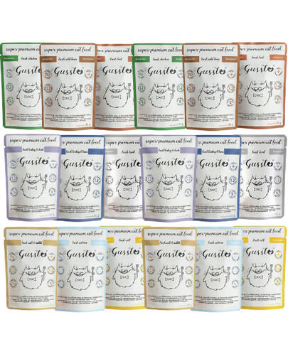 GUSSTO Cat Fresh Mix mokré krmivo pre mačky18x85 g