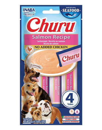 INABA Dog Churu Fish Based Salmon Recipe 4x14g krémové maškrty s lososom pre psov