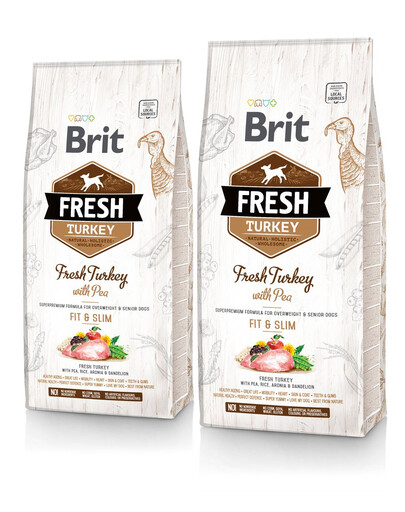 BRIT Fresh turkey with pea light fit & slim 24 kg (2 x 12 kg)