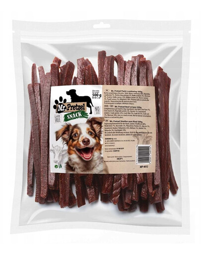 MR. PRETZEL 500g Maškrta pásiky z hovädziny pre psov