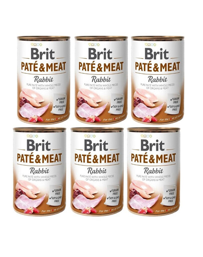 BRIT Pate&Meat rabbit 6x400 g pasztet z królikiem dla psa