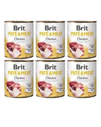 BRIT Pate&Meat chicken 6x800 g pasztet z kurczakiem dla psa