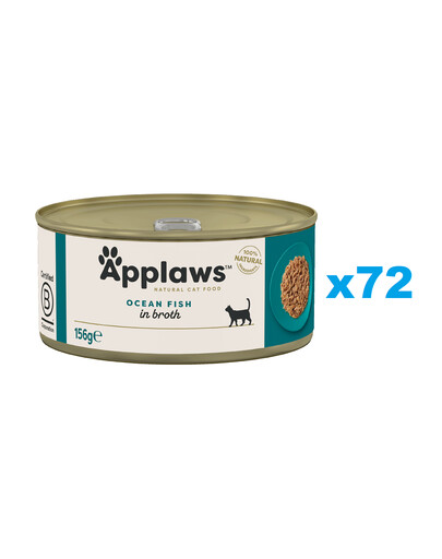 APPLAWS Cat Adult Ocean Fish in Broth ryba oceaniczna w bulionie 72x156 g