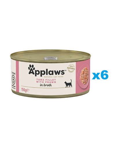 APPLAWS Cat Adult Tuna with Prawn in Broth tuńczyk i krewetki w bulionie 6x156 g