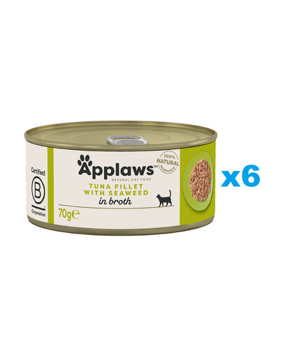 APPLAWS Cat Adult Tuna with Seaweed in Broth tuńczyk z wodorostami w bulionie 6x70 g
