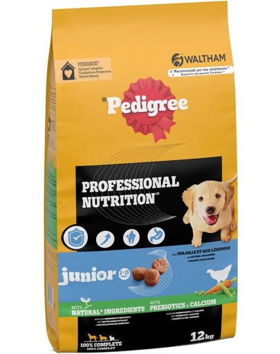 PEDIGREE Professional Nutrition Junior s Hydinou a Zeleninou 12 kg pre šteniatka stredných a veľkých plemien
