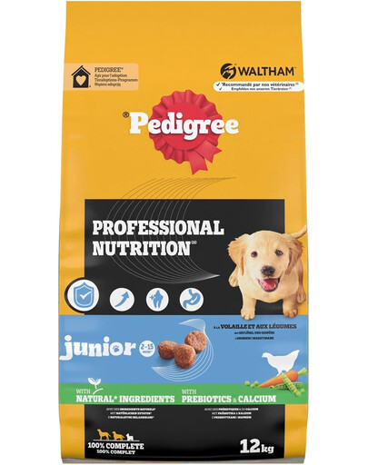 PEDIGREE Professional Nutrition Junior s Hydinou a Zeleninou 12 kg pre šteniatka stredných a veľkých plemien