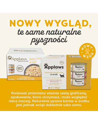 APPLAWS Selection z kuraciny v vývare Multipack príchutí pre mačky v omáčke 12x156g