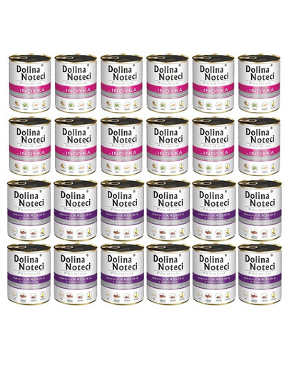 DOLINA NOTECI Mix smaków Premium Bogata w indyka i królika z żurawiną 24x800g