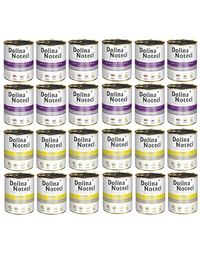 DOLINA NOTECI Prémiová zmes chutí bohatá na králika s brusnicami a kuracím mäsom 24x800g