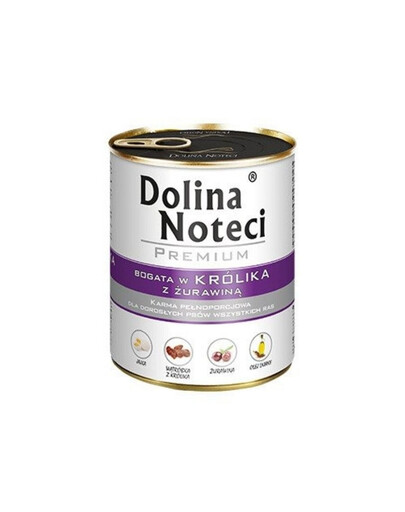 DOLINA NOTECI Prémiová zmes chutí bohatá na jahňacie a králičie mäso s brusnicami 24x800g