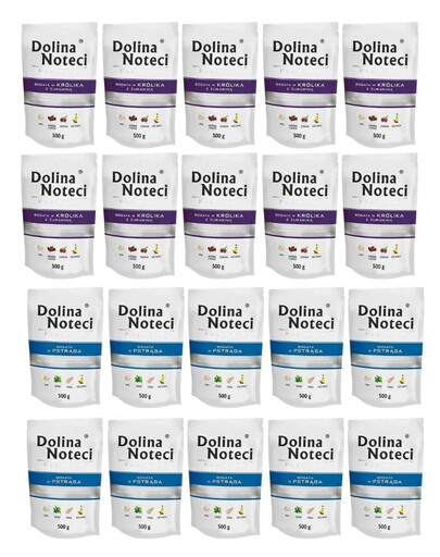 DOLINA NOTECI Prémiový mix chutí Bohatý na pstruha a králika s brusnicami 20x500 g