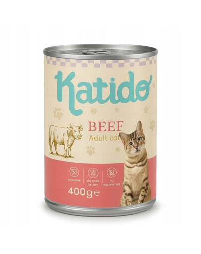 KATIDO Adult Cat Beef 400 g hovädzie s olejom z lososa pre mačky