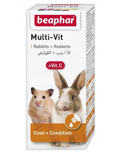 BEAPHAR Multi-Vit + Vit.C vitamínový prípravok pre králiky a hlodavce 20 ml