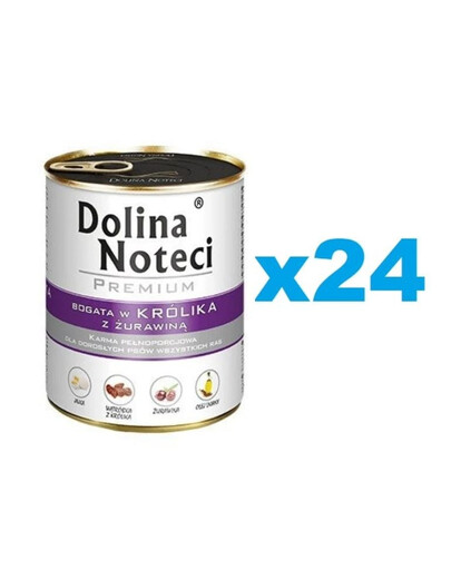 DOLINA NOTECI Prémiové krmivo bohaté na králičie mäso s brusnicami 24x800g