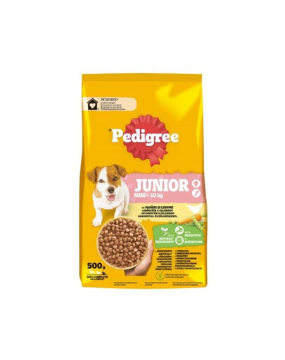 PEDIGREE Junior Mini 500 g pre šteniatka malých plemien s hydinovým mäsom a zeleninou
