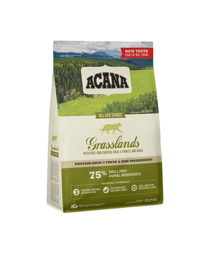 ACANA Grasslands Cat 4x1,8 kg s hydinou, rybami a vajcami
