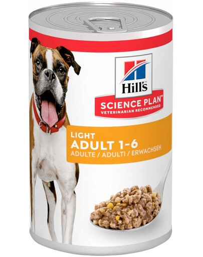 HILL'S Science Plan Canine Adult Light Chicken 12x370 g pre dospelých psov s nadváhou kuracie mäso