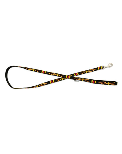 BARRY KING Vodítko pre psa s etnickým vzorom 10mm/120cm čierne