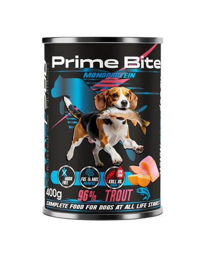 GAME DOG Prime Bite Mokré krmivo pre psov pstruh so sladkými zemiakmi 400 g