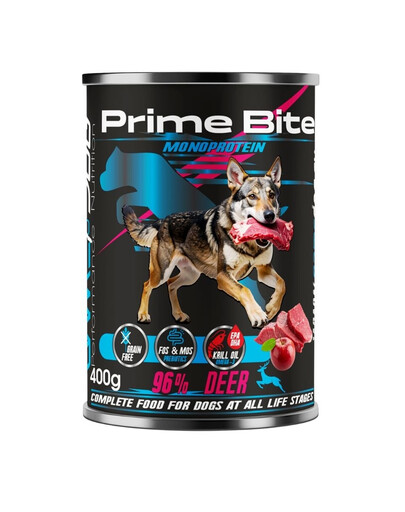 GAME DOG Prime Bite Jelen s jablkom 400g konzerva pre psov v každom veku