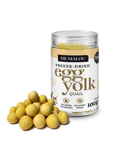 DR MALOU Liofilizované prepeličie žĺtko 100g maškrty pre psov a mačky