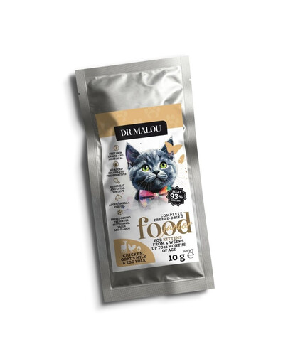 DR MALOU Kitten Liofilizovaná strava Kurča s kozím mliekom a žĺtkom 10 g suchá strava pre mačiatka