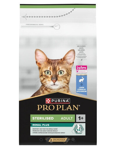 PURINA PRO PLAN Sterilised Renal Plus Bohatá na králíka 1,5 kg krmivo pre mačky po sterilizácii
