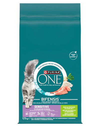 PURINA ONE Bifensis Sensitive Cat Turkey and Rice 9,75 kg morčacie a ryža, suchá strava pre mačky s citlivým tráviacim systémom