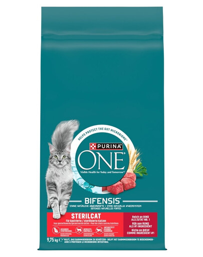 PURINA ONE Sterilcat Bohatá s hovädzím a pšenicou 9,75 kg suchá strava pre mačky po sterilizácii