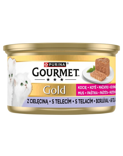 Gold Kitten Mus z cielęciną 85g mokra karma dla kociąt