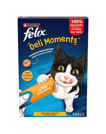 FELIX DeliMoments Chicken 4x10g s kuracím mäsom, krémové maškrty pre mačky