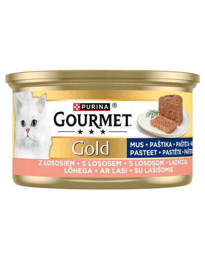 GOURMET Gold Mus s lososom 85g mokrá strava pre mačky