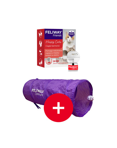 FELIWAY Friends Dyfuzor + Wkład feromony na konflikty między kotami + tunel dla kota GRATIS