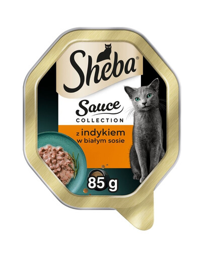SHEBA Sauce Collection s morčacím mäsom v bielej omáčke 85 g mokrá strava pre mačky