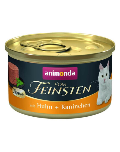 ANIMONDA Vom Feinsten Mousse s kuracím a králičím mäsom 85g paštéta pre mačky