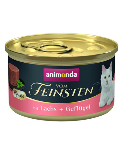 ANIMONDA Vom Feinsten Mousse s lososom a hydinou 85 g paštika pre mačky