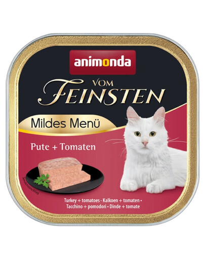 ANIMONDA Vom Feinsten Mild Menue paštéta s morčacím mäsom a paradajkami 100g pre mačky