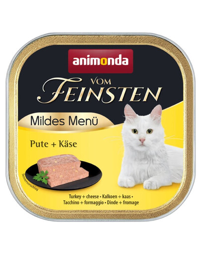 ANIMONDA Vom Feinsten Mild Menue paštéta s morčacím mäsom a syrom 100 g pre mačky